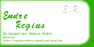 endre regius business card